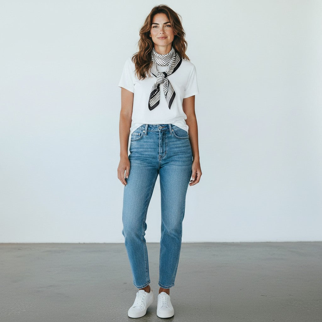 The Linear Striped Silk Neckerchief