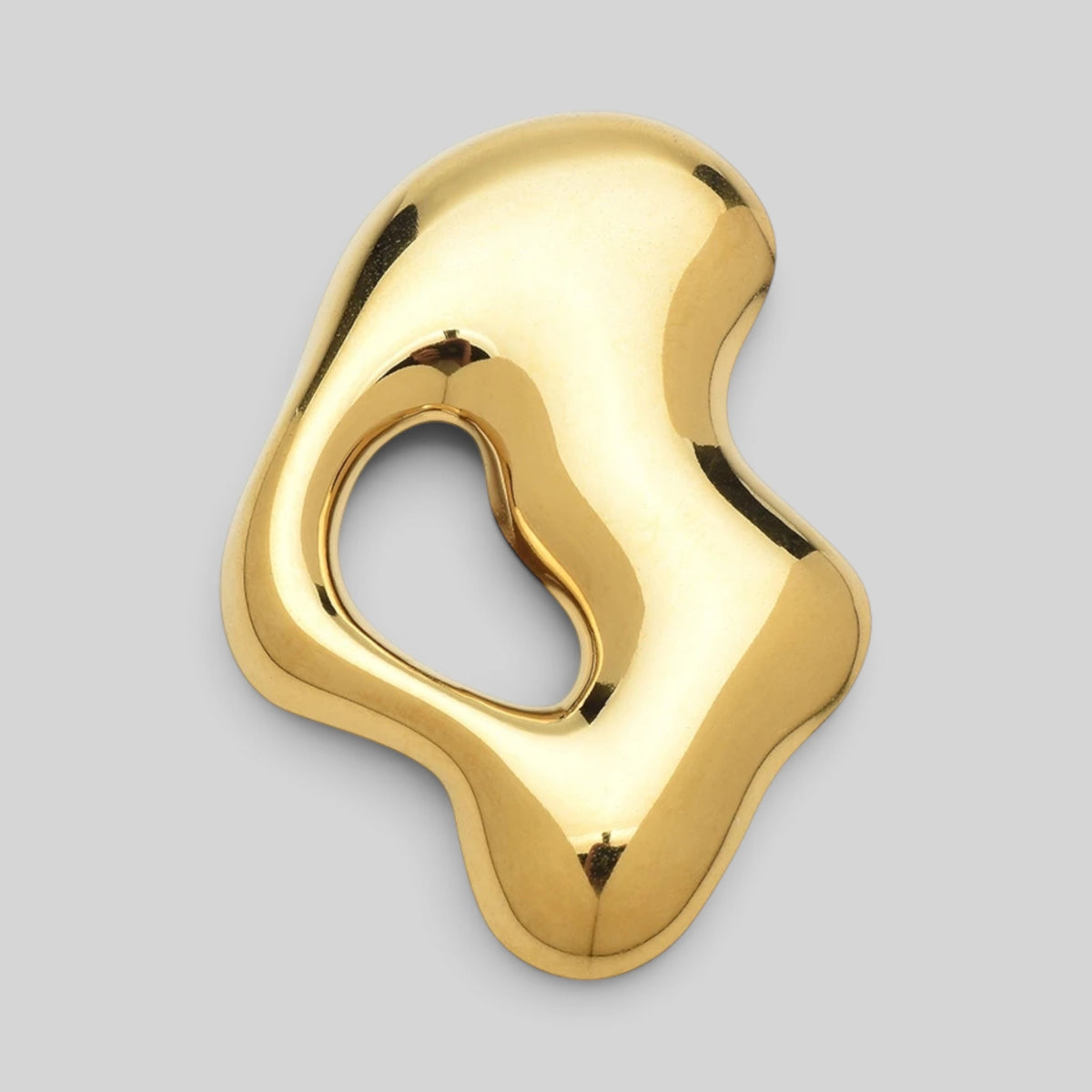Gold circular wave stainless steel geometric brooch pin by Modernist Mood