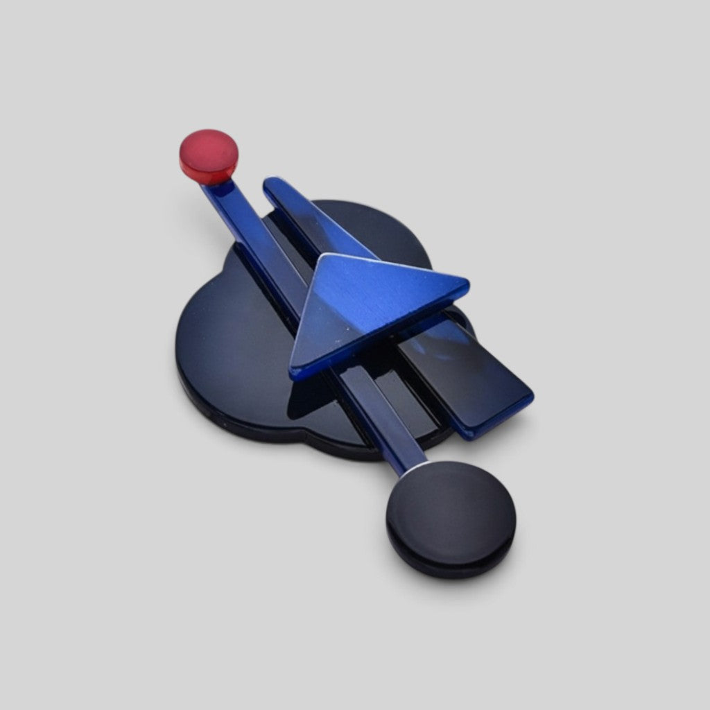 Deep blue Korean minimalist round patchwork acetate brooch