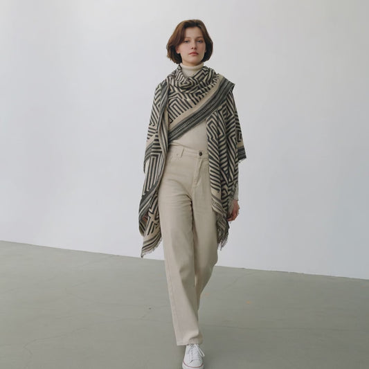 The Geometry Pattern Modernist Shawl