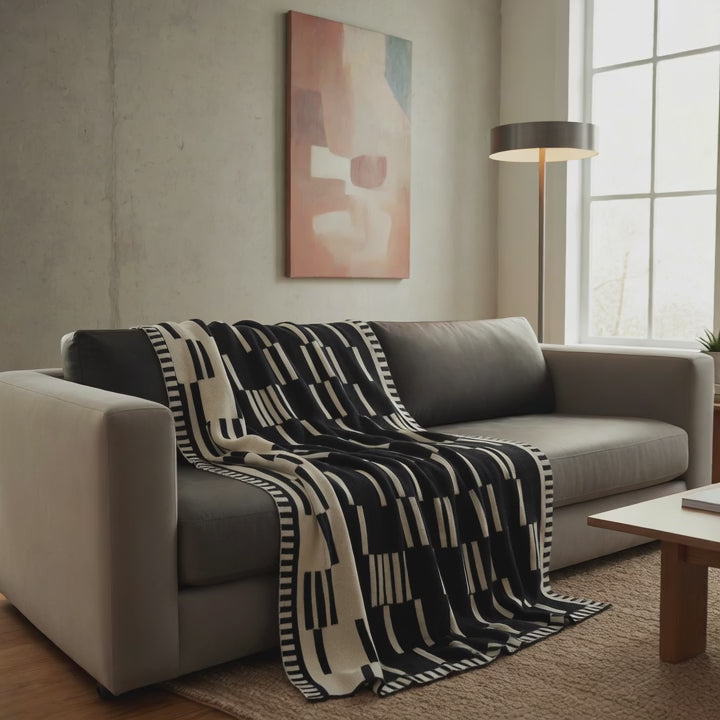 The In-Line Monochrome Checked Blanket